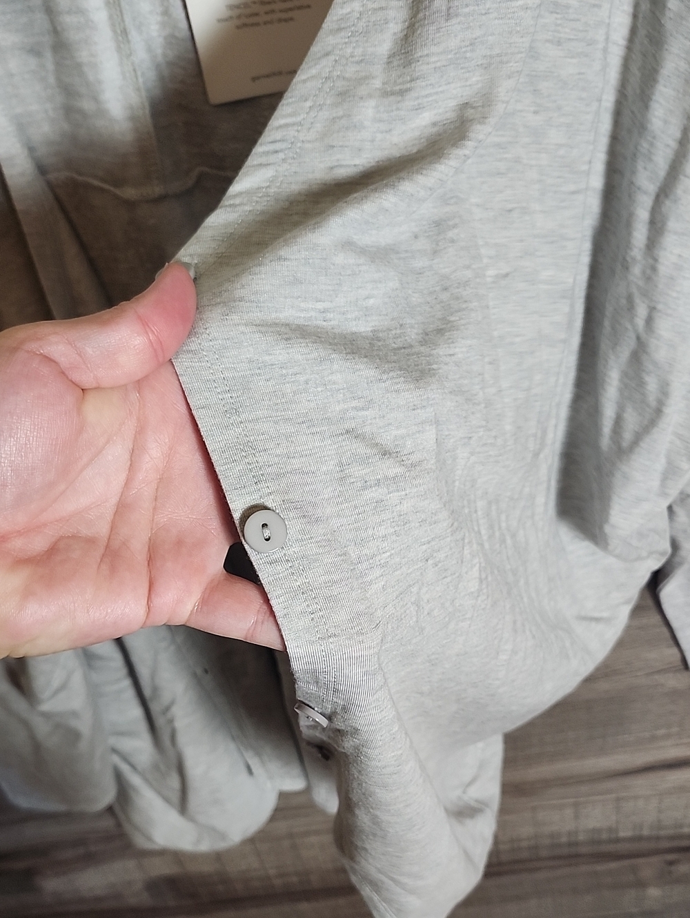 Garnet Hill French Terry Cocoon Cardigan In Light Gray - Picture 6 of 10
